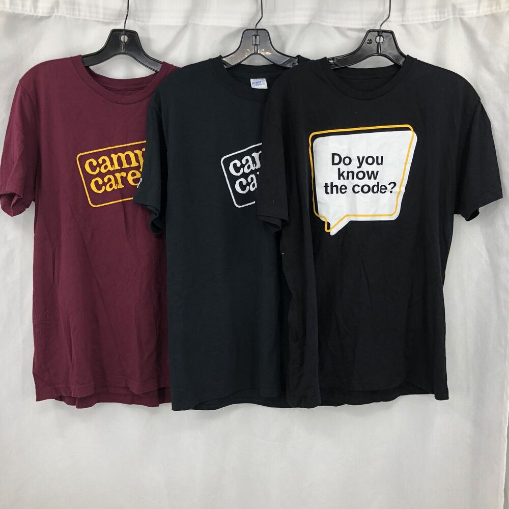 Lot Of 3 ASU Camp Carry School Of Business Short Sleeve T Shirts Large